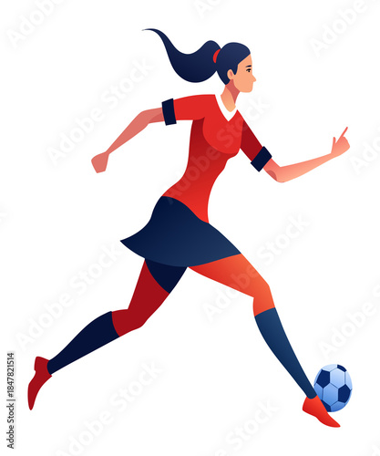 soccer football player kicking ball silhouette vector art