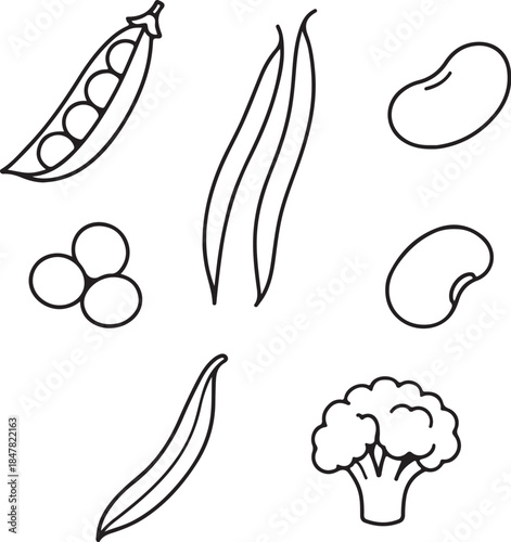 Pod and Bean Vegetables Bundle.eps