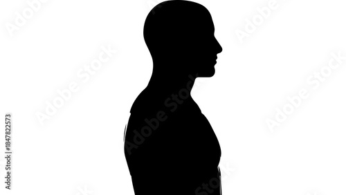 Male profile silhouette with transparent background