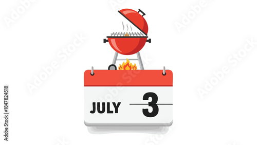 Anticipating Outdoor Grilling Festivities Scheduled for the Third Day of July Summer Celebration Barbecue Event