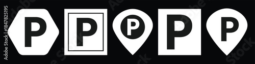 Vector illustration of a street sign indicating a parking area