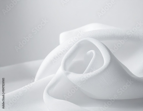 Close view of Cloud Dancer white fabric resting in soft light highlights gentle folds refined texture and graceful calm