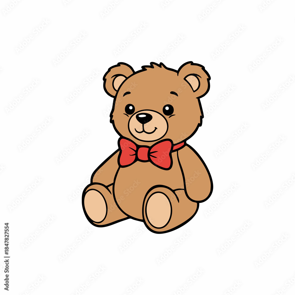 Obraz premium teddy bear wearing a red tie for Valentine's concept design