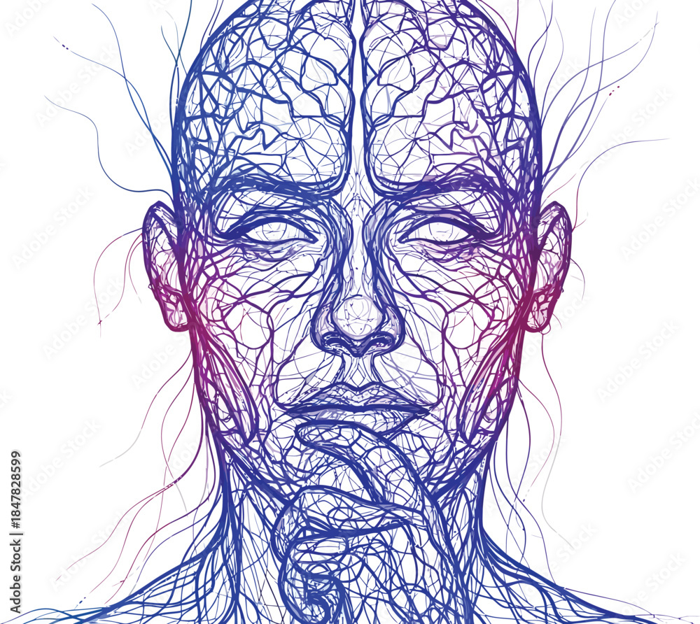 Fototapeta premium Artificial intelligence neural network brain vector concept
