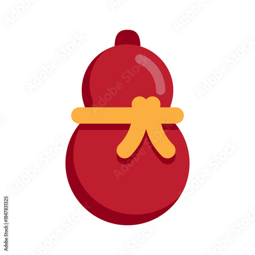 Red lucky gourd icon for Lunar New Year prosperity, protection, and good fortune in Chinese New Year traditions. Minimal design suitable for festive graphics and modern applications