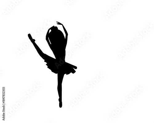 Cute Kids Ballerina Silhouettes.Vector Dance Girls Collection. Ballet Girl Silhouette Set. Little Ballerina Vector Silhouettes. Children Ballet Dance Silhouettes. kids ballerina silhouette.
