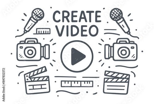 Create video concept with microphones and cameras