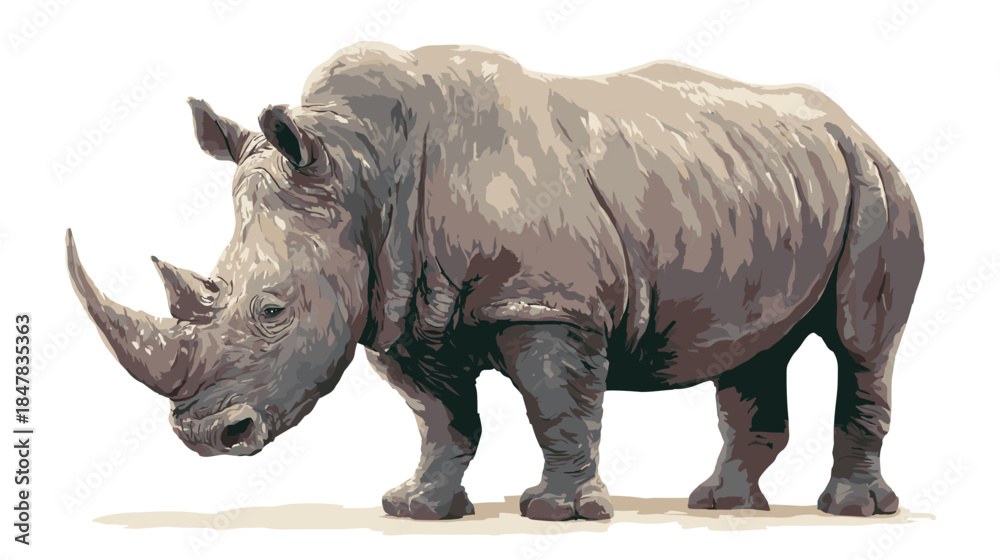 Fototapeta premium Vector illustration of a rhino isolated on a white background