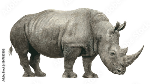 Vector illustration of a rhino isolated on a white background