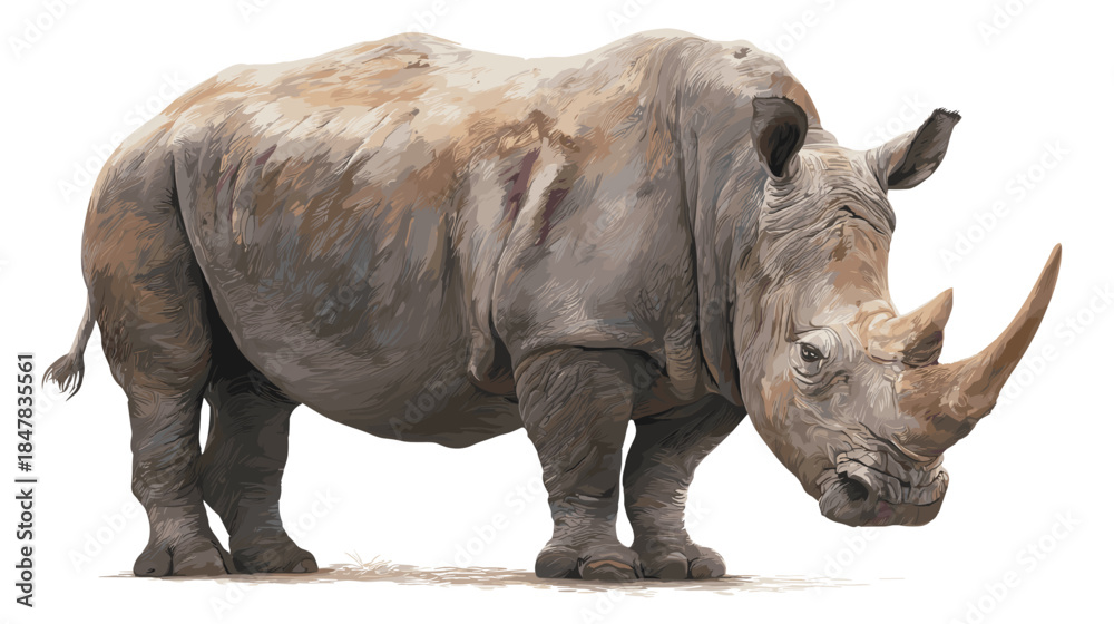Fototapeta premium Vector illustration of a rhino isolated on a white background