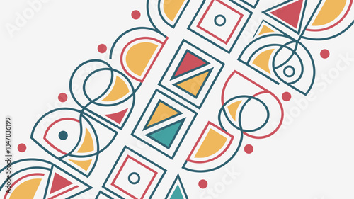 Abstract Geometric Pattern With Circles And Triangles Vector Design