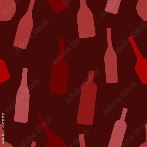 vine bottle seamless pattern.Texture for fabric, wrapping, wallpaper. Decorative print