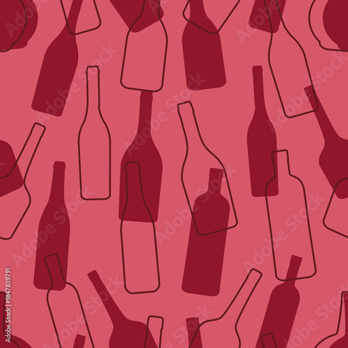 vine bottle seamless pattern.Texture for fabric, wrapping, wallpaper. Decorative print