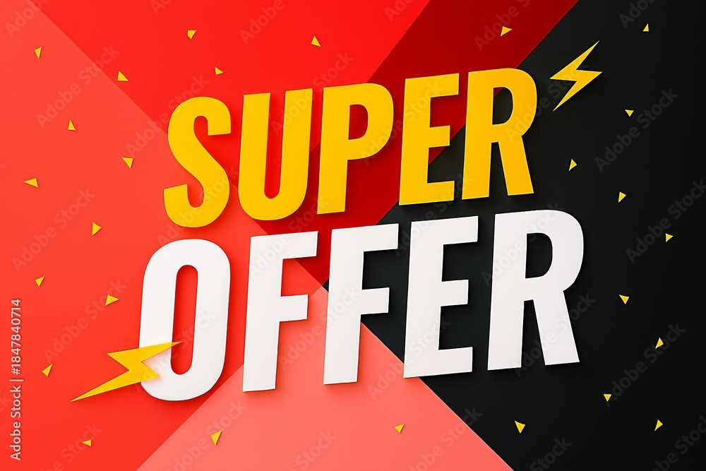 Fototapeta premium A captivating promotional graphic announcing a super offer with bold text and vibrant colors