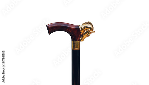Luxury Golden Horse Head Cane – Ultra-Realistic 3D Render on Dark Elegant Background