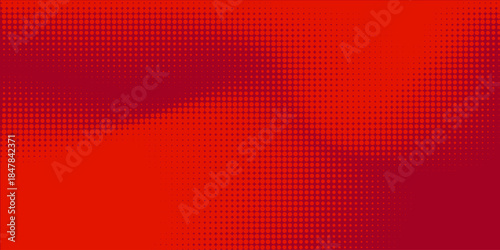 Modern red and crimson pop art background with halftone dots in comic style, vector illustration eps10