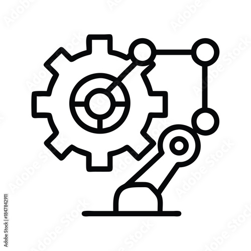 Robotics Gear Icon: Automation, Industry, and Engineering Symbol