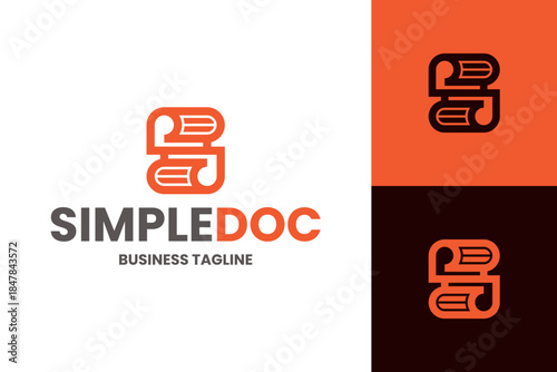 document file letter s logo vector