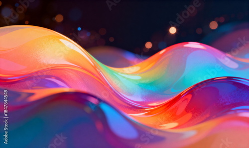 Vibrant and colorful abstract liquid waves with dynamic patterns