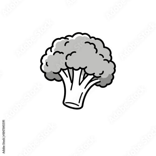 [Vector EPS]Cartoon style illustration of fresh broccoli vegetable