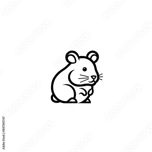 Simple Line art hamster Vector icon
