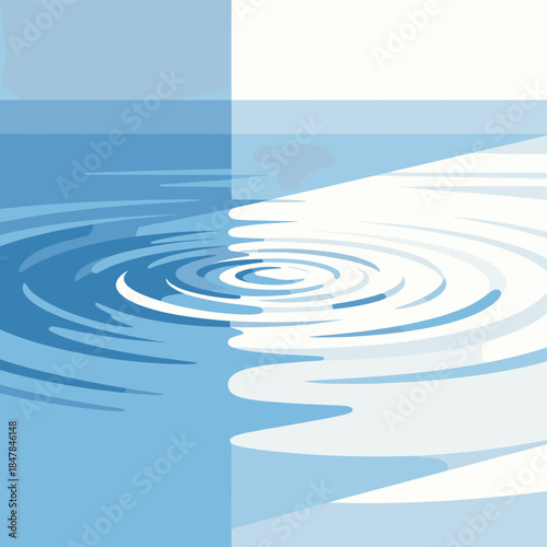 [Vector EPS]Abstract water ripples pattern with blue and white tones