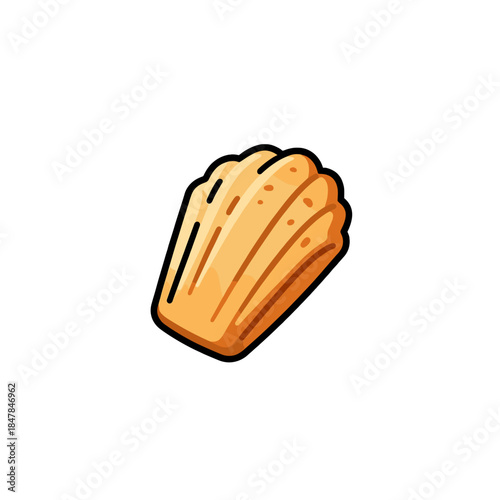 [Vector EPS]Delicious and crispy madeleine cake with unique shell shape