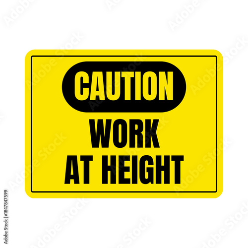 Caution work at height sign