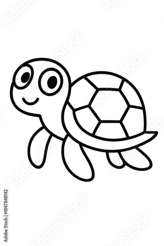 Cute cartoon of happ turtle 