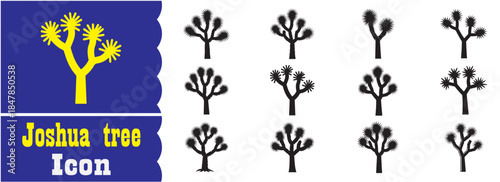 Set of Joshua tree icon, Joshua tree vector collection