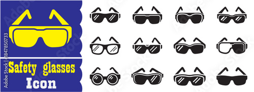 Set of Safety glasses icon, Safety glasses vector collection