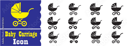 PrintSet of Baby Carriage icon, Baby Carriage vector collection