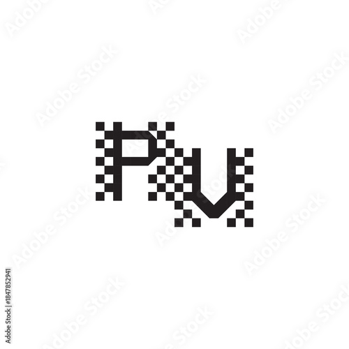 Alphabet Logo Monogram Design Modern Abstract Bold PU Initial Pixel Vector Alphabet