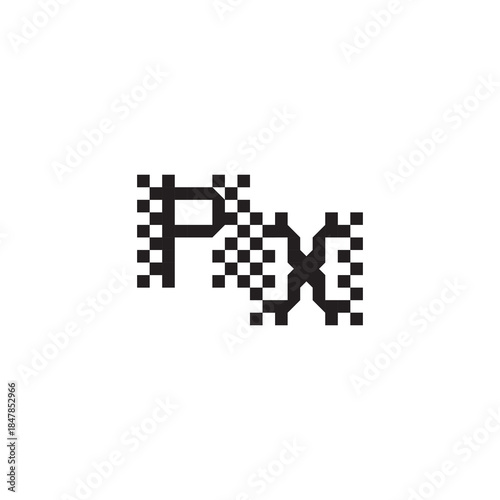Alphabet Logo Monogram Design Modern Abstract Bold PX Initial Pixel Vector Alphabet