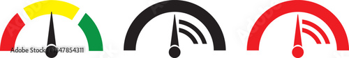 speedometer icons. Performance indicator sign. Car speed. Fast internet speed sign. Speedometer, tachometer icon. Speedometer indicator icon collection. Speed indicator vector icons.  Flat style simpl
