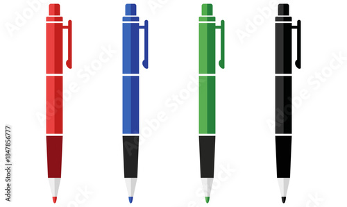 Colorful Writing Tools A collection of vibrant ballpoint pens in an array of colors, each poised to capture thoughts, ideas, and creativity on the page.