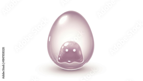 Pink egg with a small ghostlike figure inside