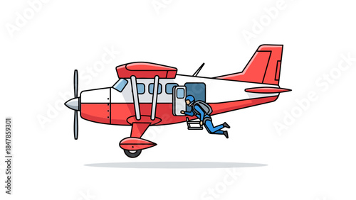 Skydiving from a biplane