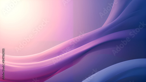 A smooth, abstract design featuring soft curves in shades of purple and pink, creating a serene and calming atmosphere.