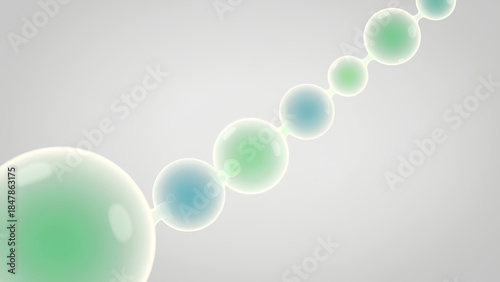 Abstract image of a series of gradient spheres, gradually increasing in size, creating a flowing, dynamic visual effect with soft colors.