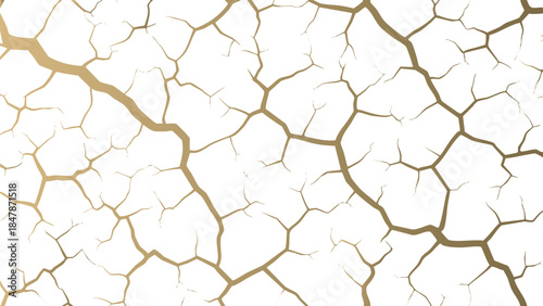 Abstract digital network structure with branching gold lines against a deep black background texture