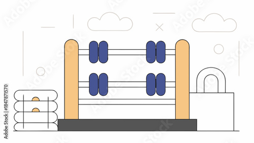 Abacus Counting Tool Vector Icon