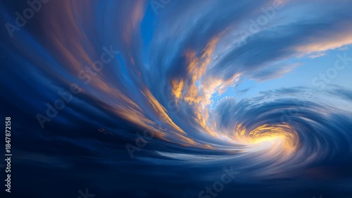 Wallpaper Mural Stunning Swirling Clouds at Sunset, Vibrant Sky with Colorful Cloud Patterns Torontodigital.ca