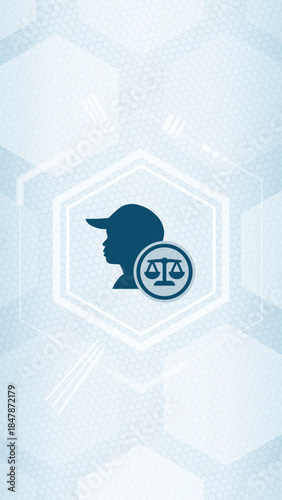 Juvenile law youth justice child rights boy silhouette and scales icon vector svg