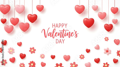 valentines day card with hearts