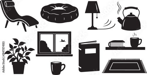 Cozy home office setup with modern furniture and decor