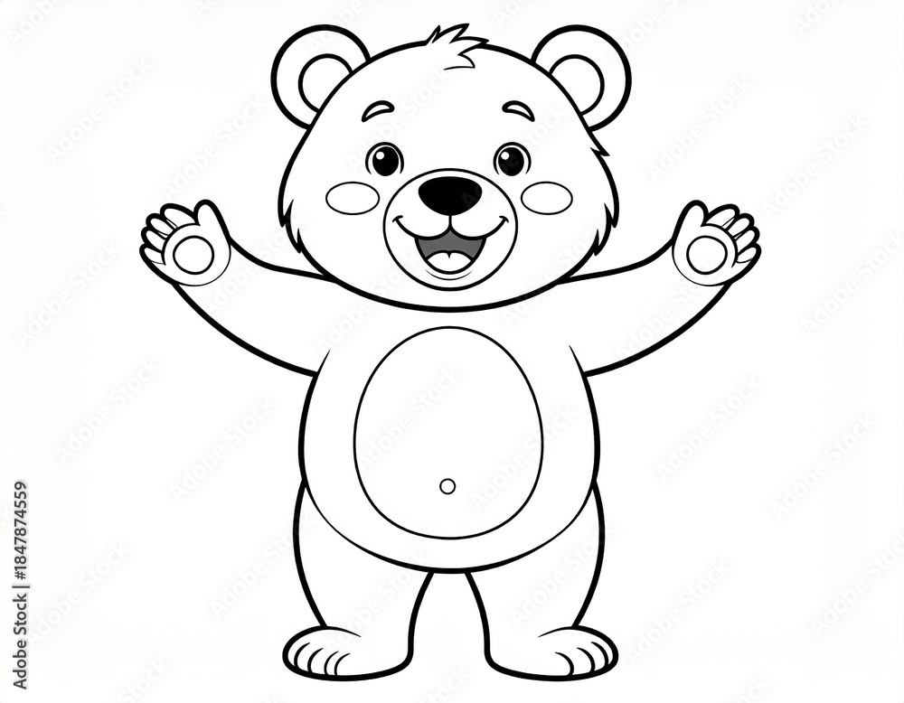 Obraz premium a bear opeen his hands for hug and big smile