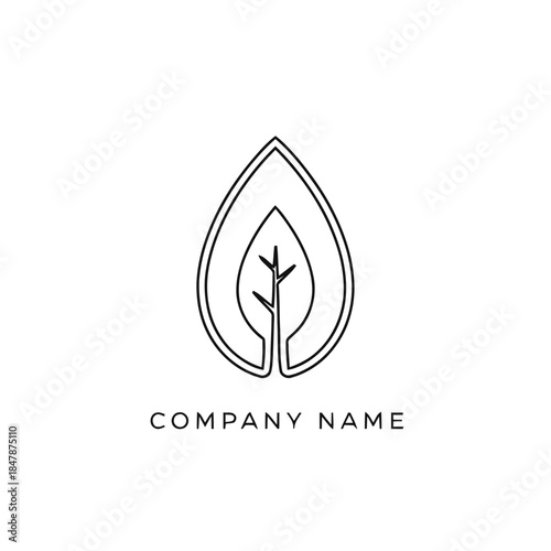 Minimalist Leaf Logo Design for Eco-Friendly Company Branding.