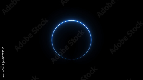 A dynamic circular illustration, and glowing Neon blue circle frame loading icon background retro style illustration . on a black background. and creating a stunning illustration.4k illustration
