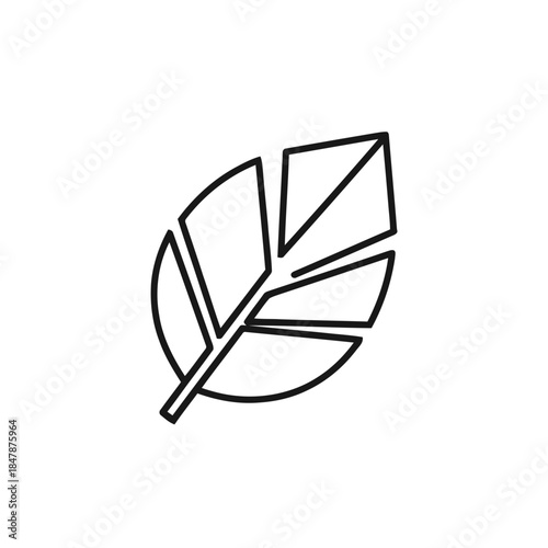 Stylized Leaf Icon Representing Nature and Growth.
